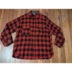 Woolrich Vintage 60s 70s Buffalo Plaid Shirt Mens Size 16